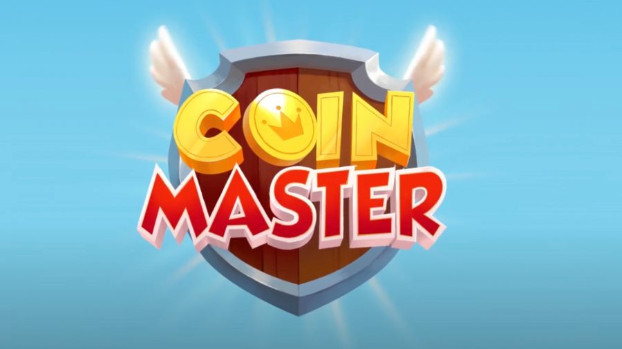 Logo Coin Master na niebieskim tle