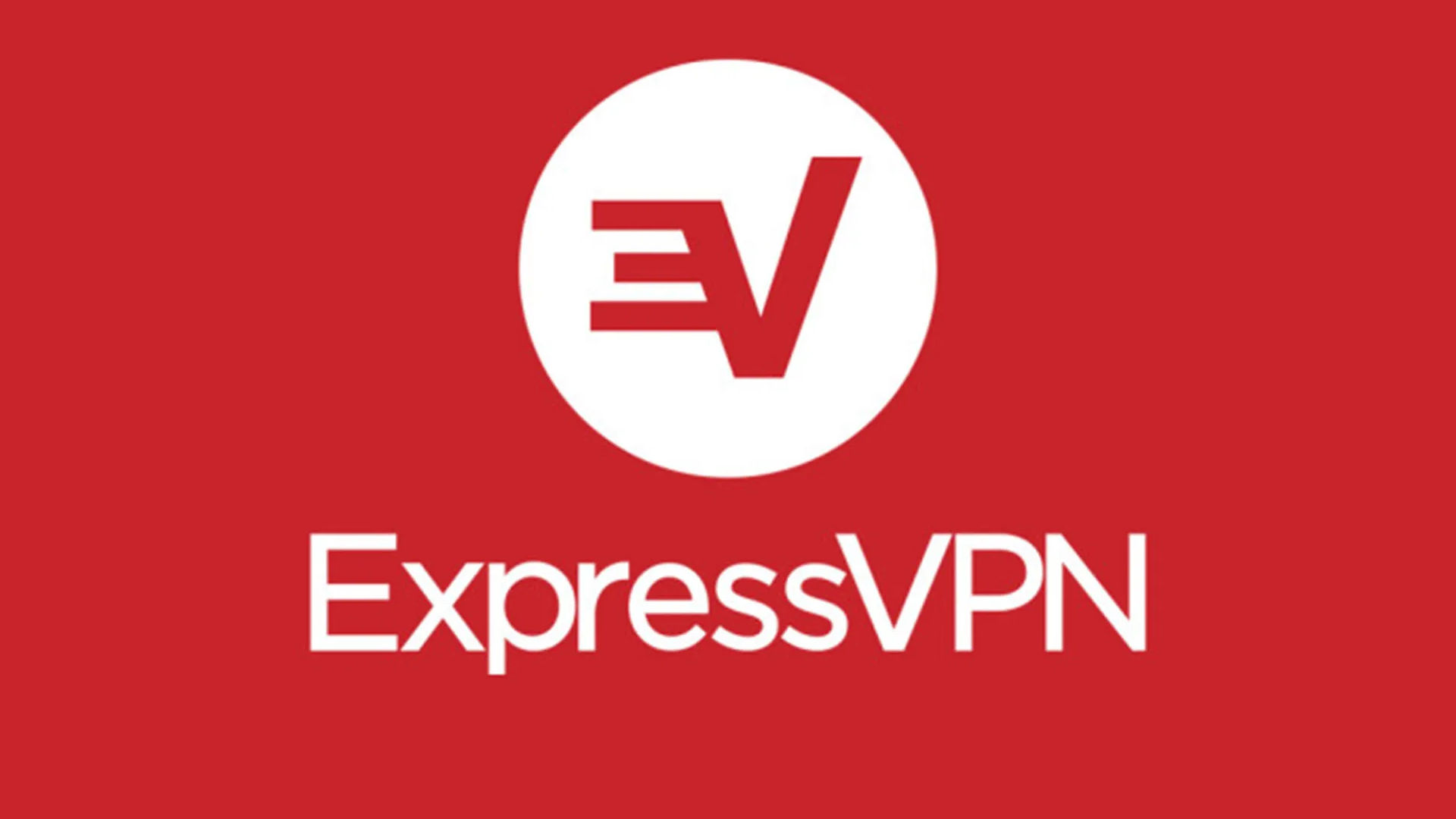 Najlepsze aplikacje VPN: ExpressVPN.  Zdjęcie przedstawia logo firmy na czerwonym tle.