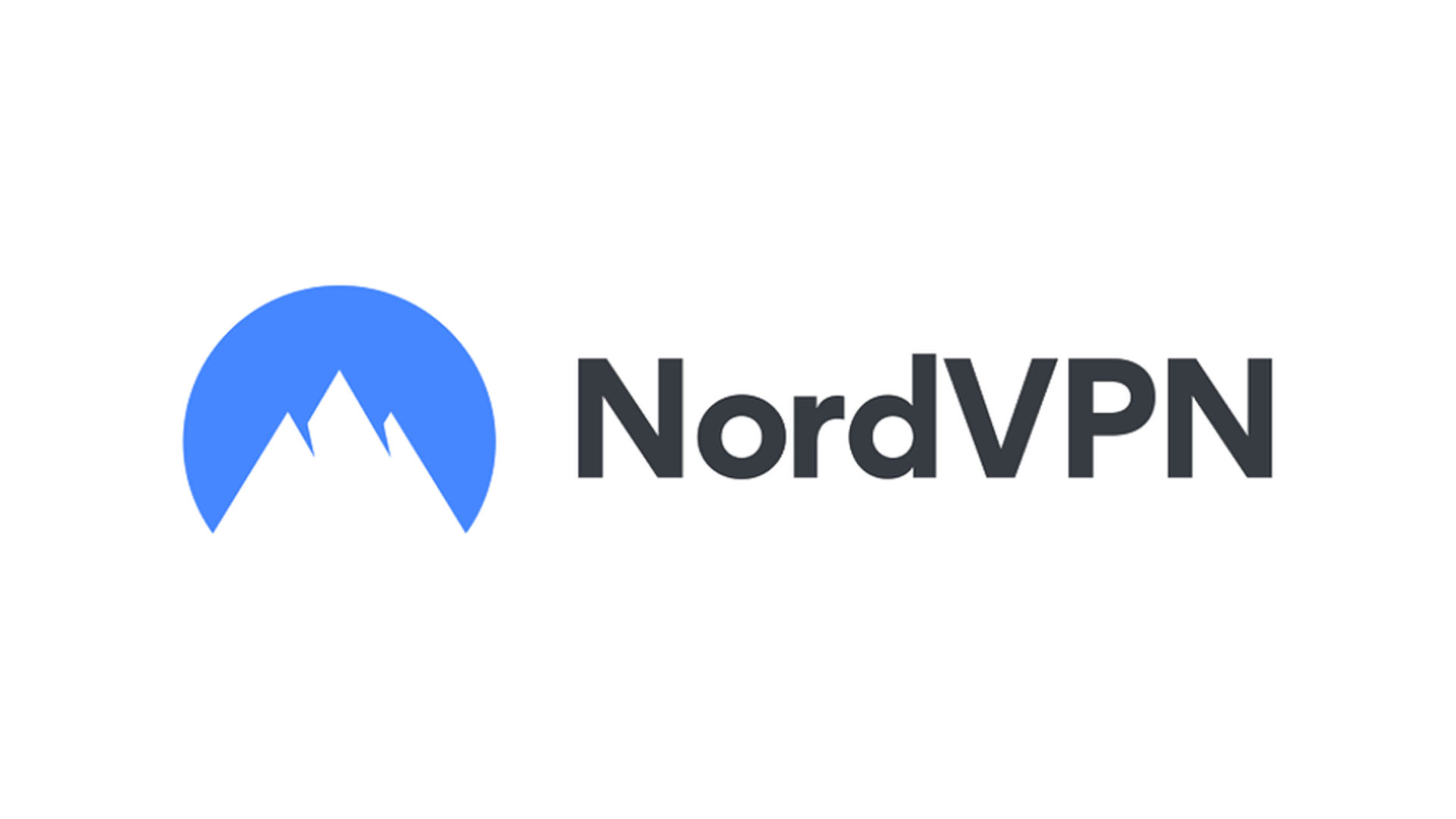 Najlepsze aplikacje VPN — NordVPN.  Jej logo znajduje się na białym tle.