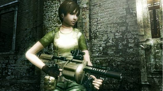 Resident Evil Rebecca trzymająca granatnik